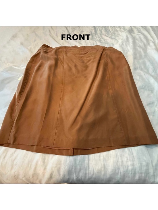APART for Bloomingdales Dresses & Skirts - SKIRT, 100% SILK, COPPER COLOUR, SIZE 24, ELASTIC ON PART OF BACK WAIST,